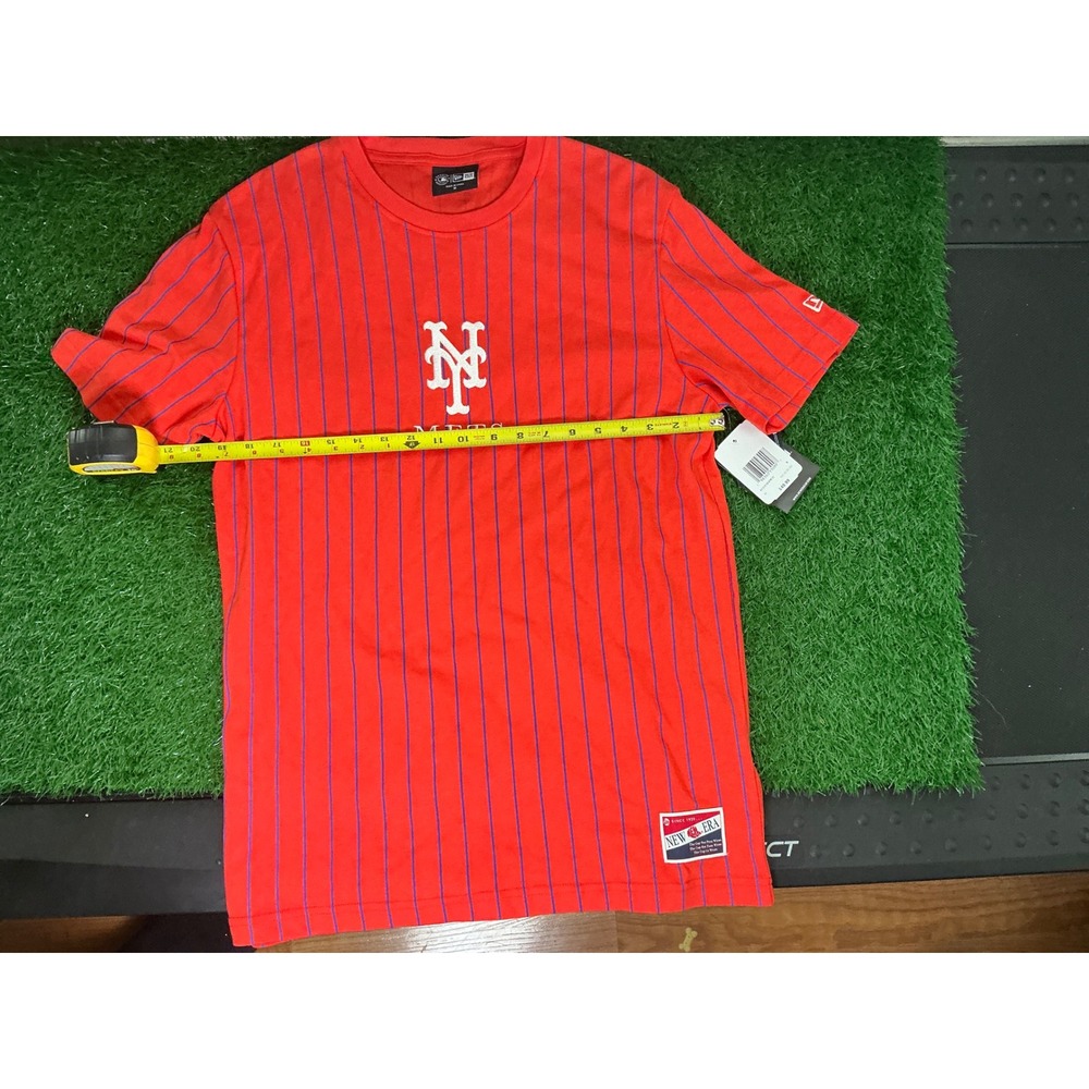 New Era New York Mets Pinstripe T-Shirt Mens Medium Red Blue MLB NWT WN-185